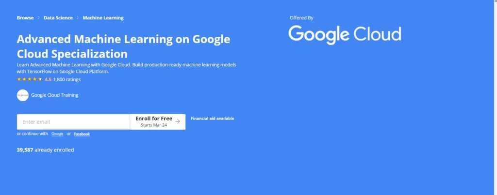 Machine learning with tensorflow on google cloud store platform specialization review