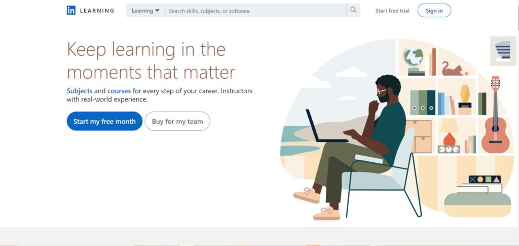 LinkedIn Learning Home page image