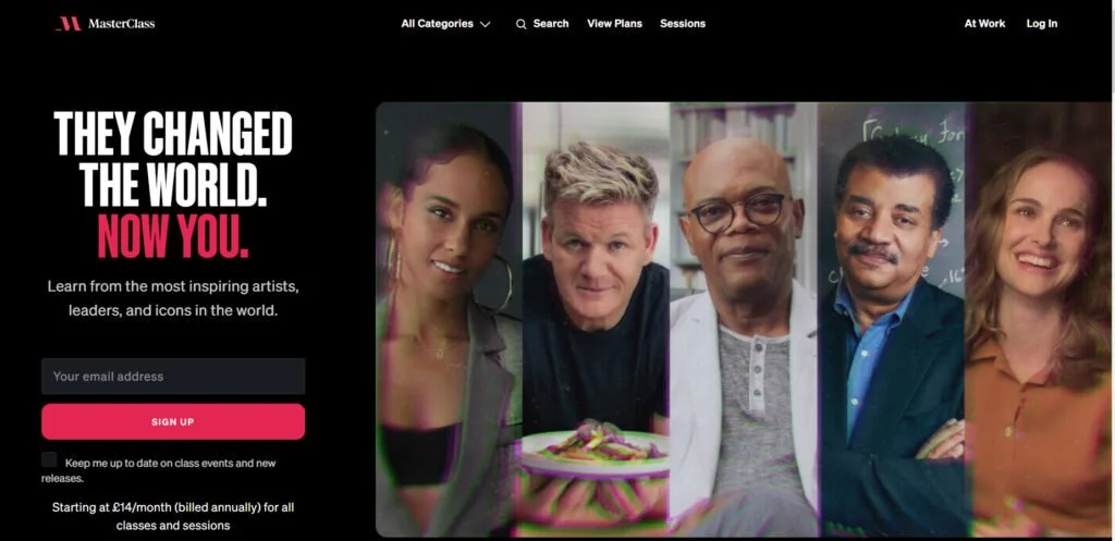 9 Best Coursera Competitors &Amp; Coursera Alternatives 2026 8 Masterclass Home Page Image - Masterclass Is Best Among Coursera Alternatives For Celebrity Taught Courses