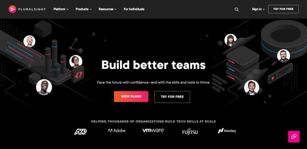 Pluralsight Home page image