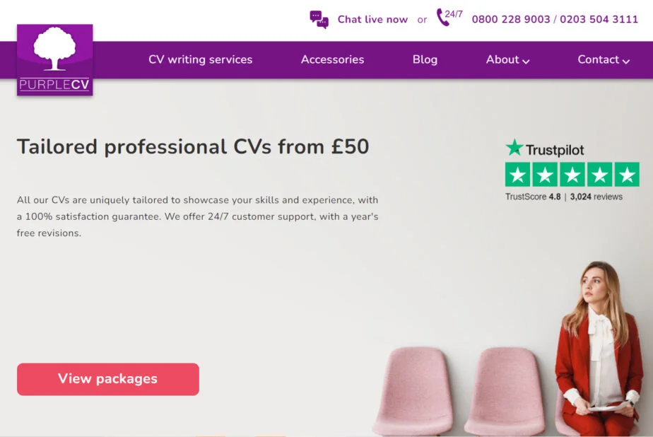 7 Best Cv Writing Services In 2026 2 Purple Cv Home Page Image