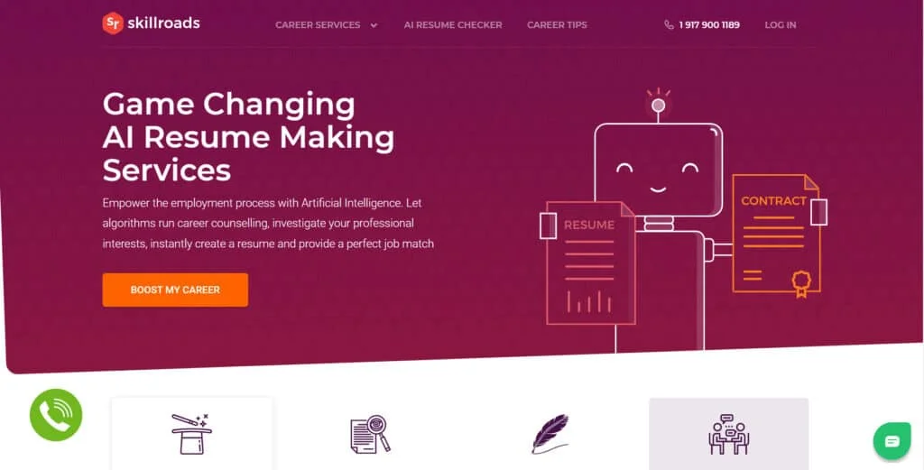 Skillroads Ai Resume Builder Homepage