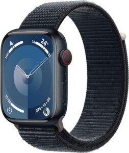 Apple Watch Series 9 Smartwatch with Midnight Aluminum Case and Midnight Sport Loop 