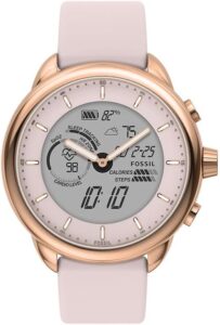 Fossil Unisex Smartwatch Gen 6 Wellness Edition Hybrid with Stainless Steel Case and a rose gold band.