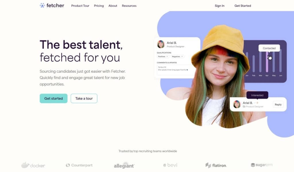 An image of the Fetcher Home Page - Best AI Recruitment Tools For Those Who Don't Have Technical Expertise