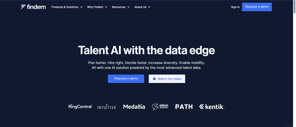 An image of the Findem Home Page - Best AI Recruitment Tools for Attribute Sourcing