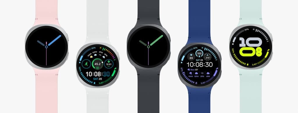 11 Best Adhd Watches 2026 For Better Focus 29 An Image Of The Galaxy Watch 8 Customization Sport Band In Five Different Colors. The Samsung Galaxy Watch 8 Is The Best Adhd Watch For Android Users.