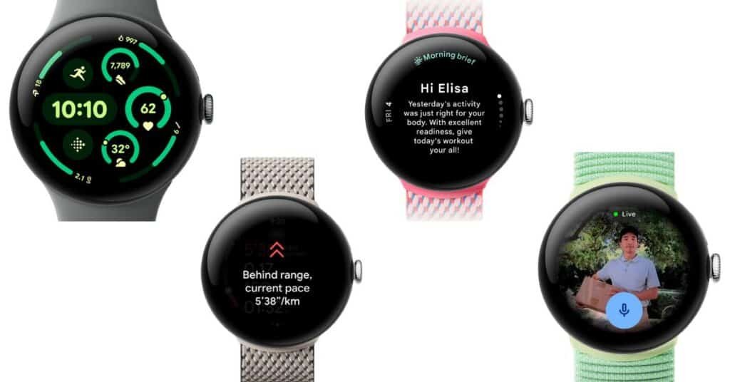 11 Best Adhd Watches 2026 For Better Focus 46 An Image Of Four Different Versions Of The Google Pixel Watch 3 With Four Different Colours And Watch Bands.