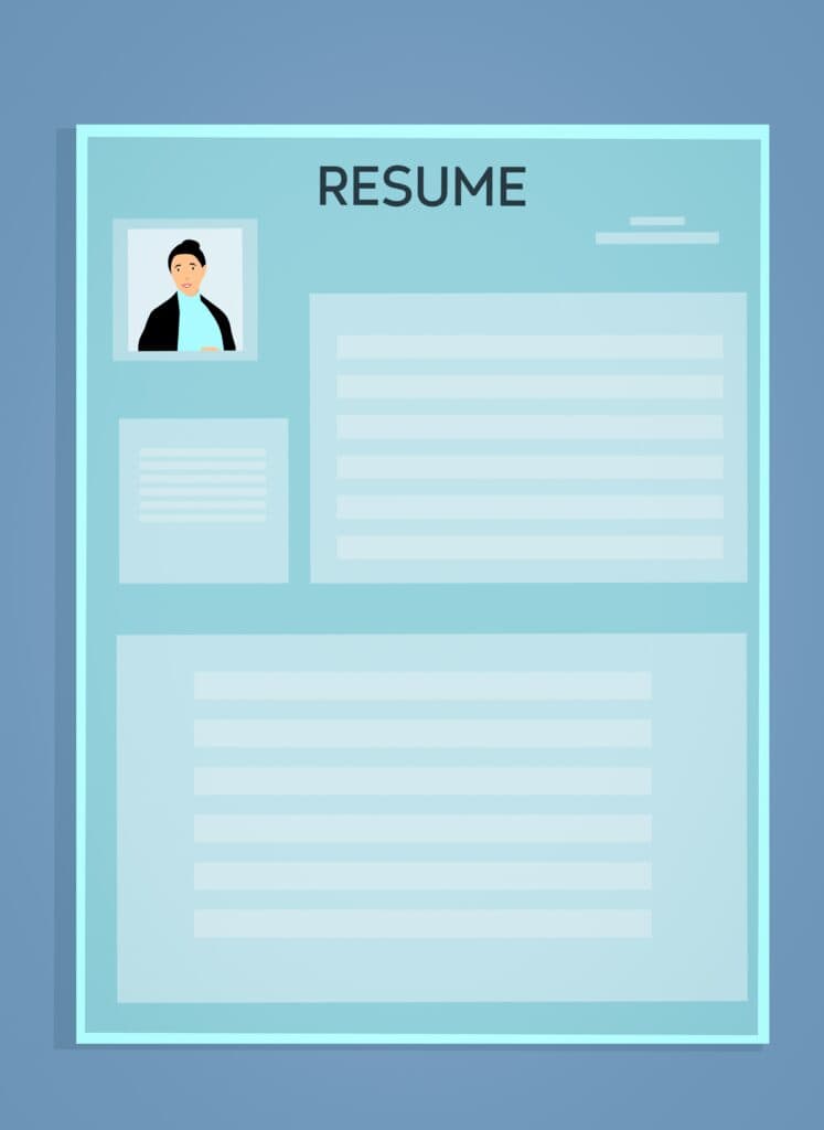 A graphic of a formatted resume. The graphic represents the value you can gain if you follow my top tips for writing and formatting a resume.