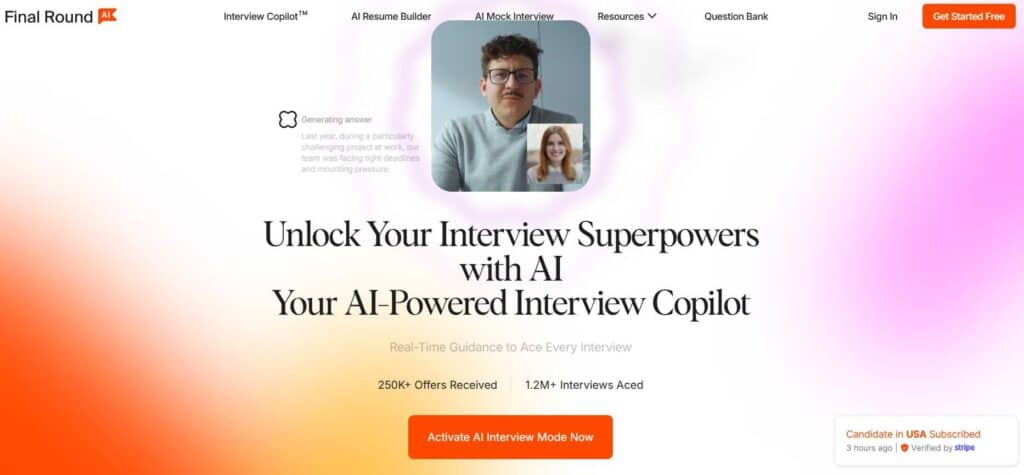 Final Round AI Home Page. Final Round.ai is one of the best AI tools for jobseekers.