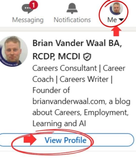 An Image Which Shows How You Can Check Your Profile Views On Your Linkedin Home Page. Step 1: Click “Me” → “View Profile.